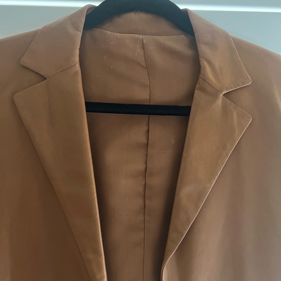 Light brown leather jacket size S no brand - Picture 4 of 4